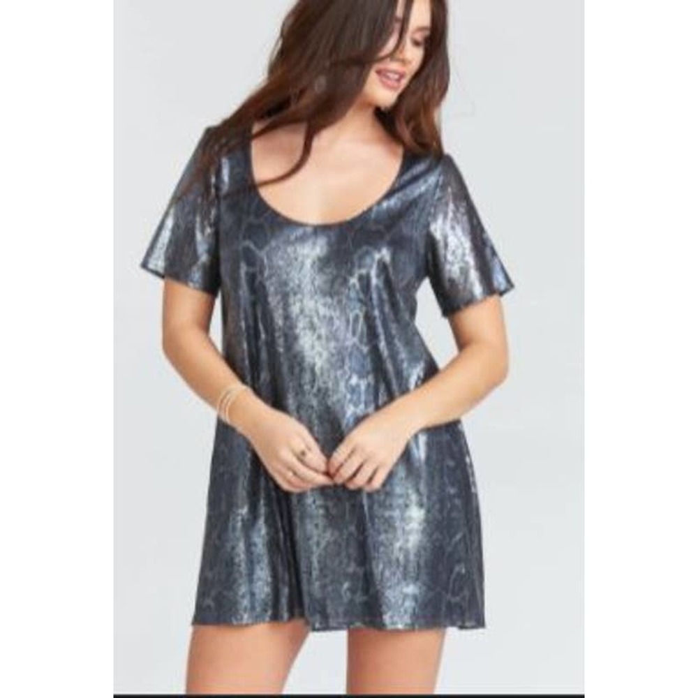 NWT Show Me Your Mumu Demi Sequin Snake Print Mini Dress Size Small